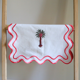 Bahama Palm - Embriodered Scalloped Tablemats